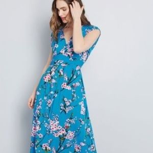 Ruby Rocks Blue Floral Maxi Dress
